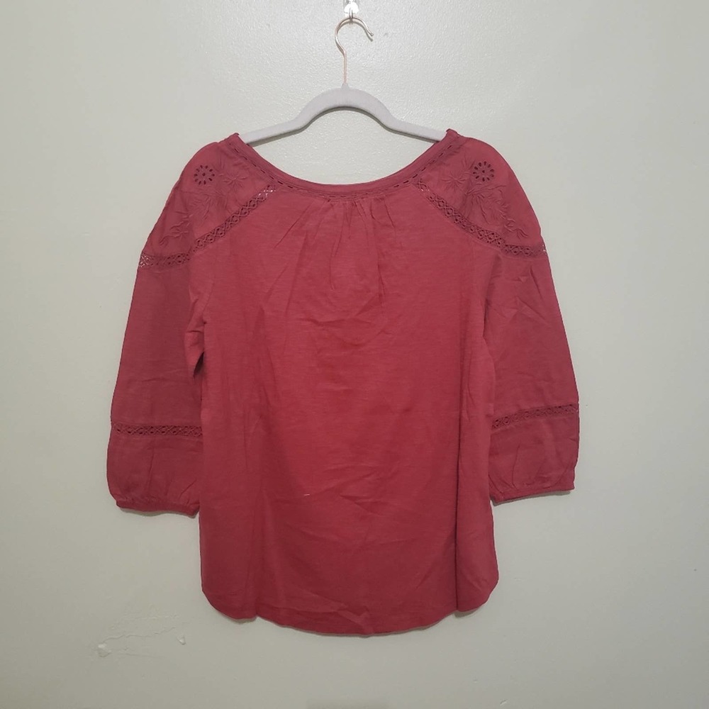 Lauren Ralph Lauren Embroidered Slub Jersey Top - NWT - Picture 9 of 14